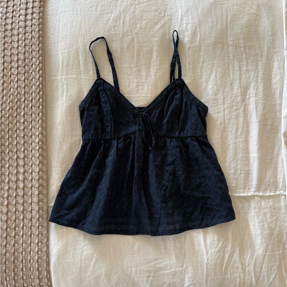 Hollister Navy Blue Babydoll Top